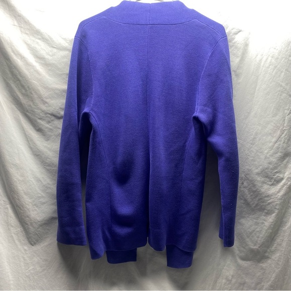 Eileen Fisher Silk Blend Open Front Cascade Knit Cardigan Purple Women's Large P - Picture 3 of 5
